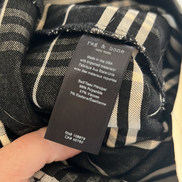 NEW Rag & Bone Woman Simone Cropped Checked Woven Skinny Pants Gray Size 4 - Picture 10 of 11